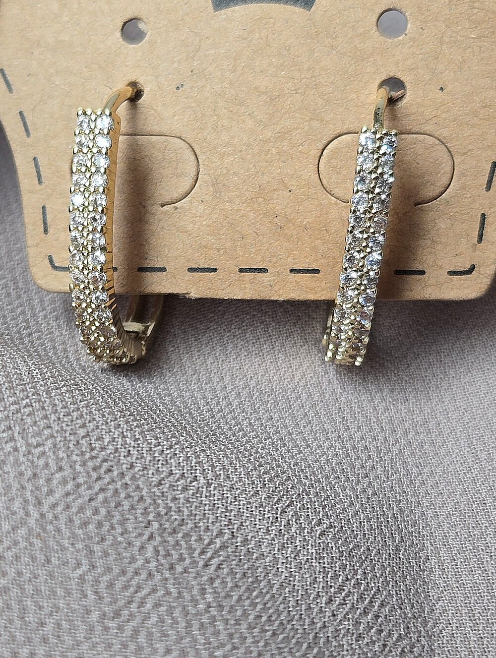 Oval Hoop Earrings Goldtone
